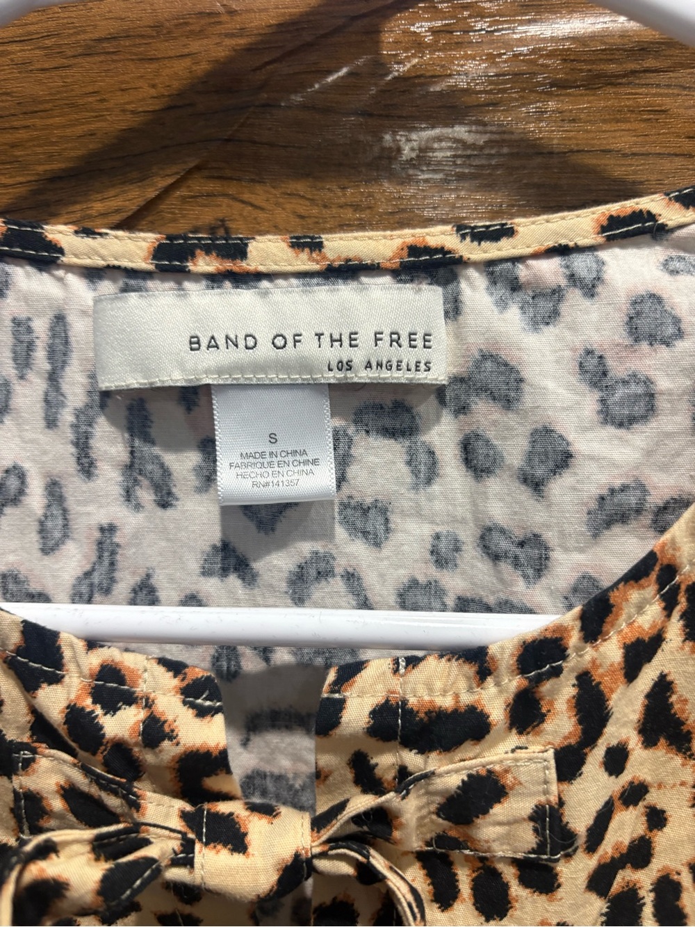 Band of the Free Leopard Print Tie-Front Mini Dress in Beige - Picture 3 of 7